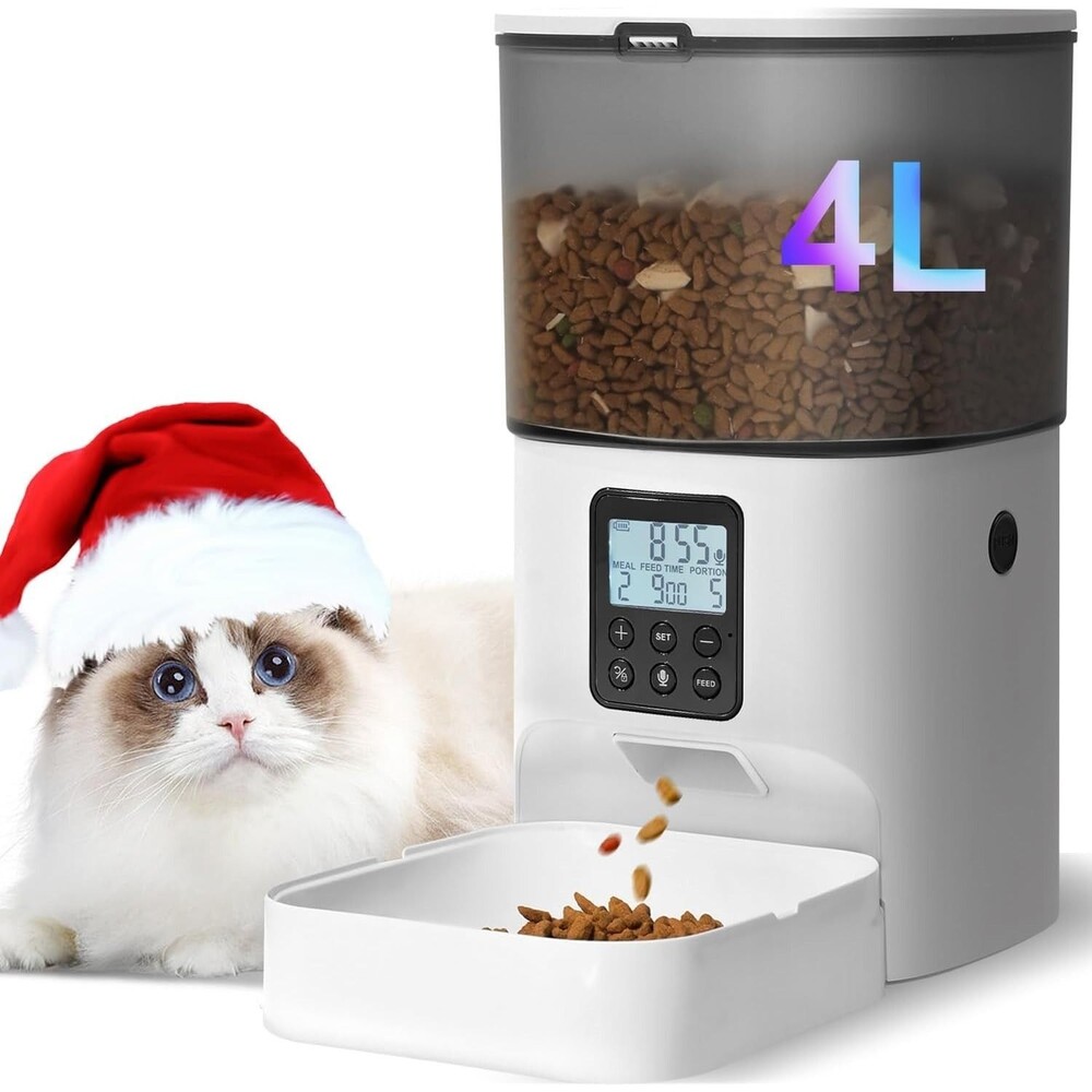 Andoll Home Automatic Pet Feeder White Programmable Digital Timer Cat Dog NEW